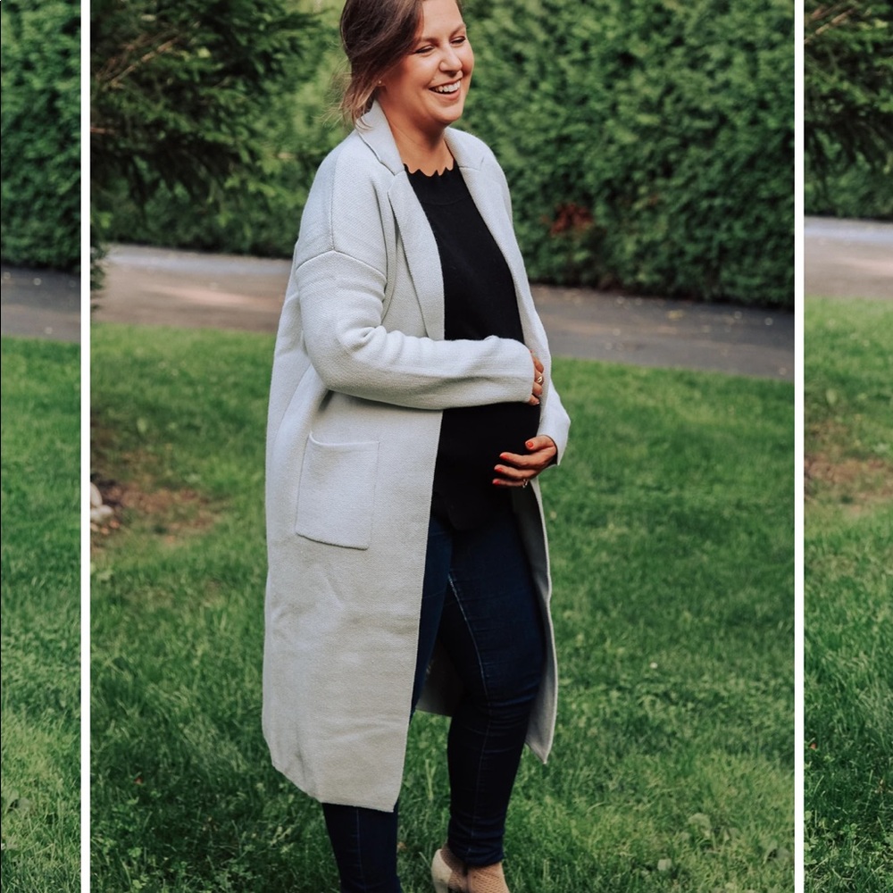LYLA & LUXE JIMMI KNIT COAT IN GENTLE BLUE